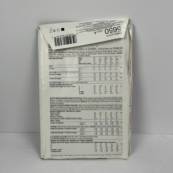 Vtg 2003 Simplicity Pattern 5650 Girls Dress Size A 7-14 UNCUT sewing modest - Picture 4 of 7